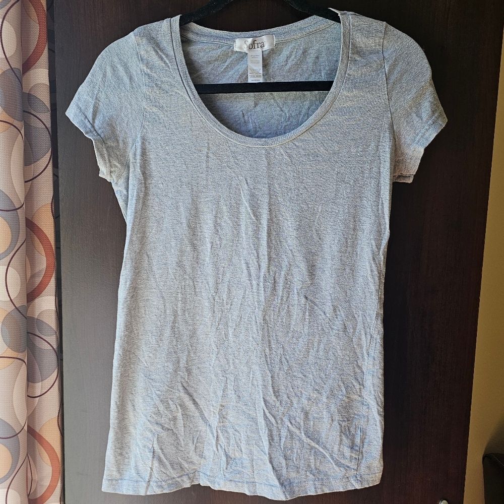 Sofra Light Gray Short Sleeve Tee Size Large
